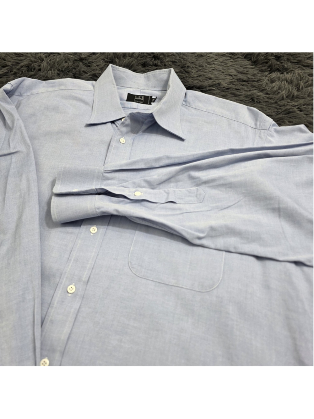 IKE Behar Dress Shirt Men's 17 1/2 Long Sleeve 100% Cotton Made In Canada